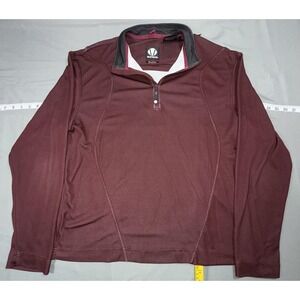 Sunice Pullover Mens Large Red 1/4 Zip Golf Weather Mock Neck Long Sleeve